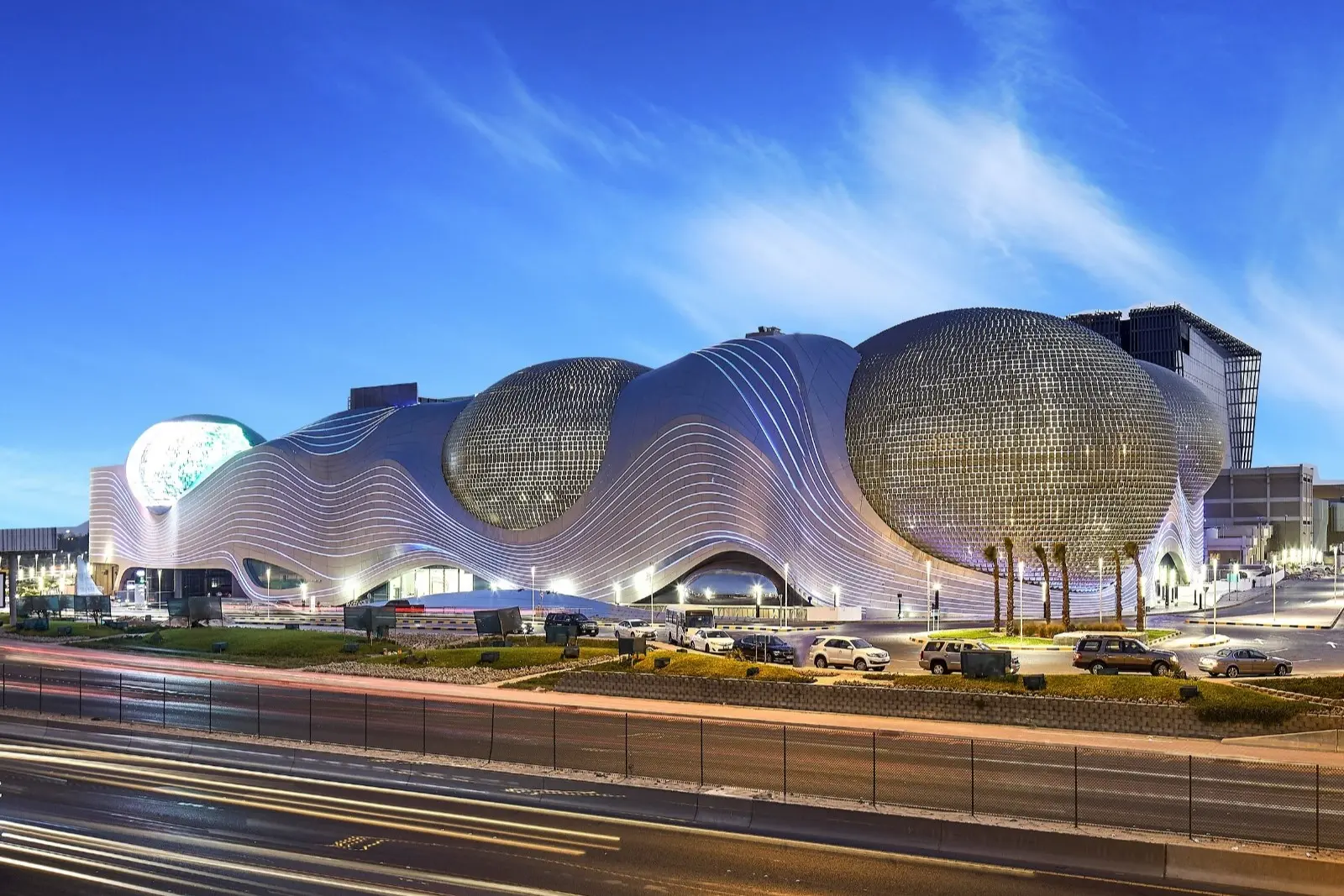 Outdoor Shopping Mall Complex with Diverse Retailers