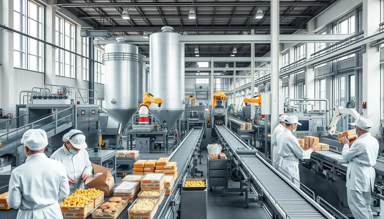 مصنع معالجة غذائية فعال مزود بمركز توزيع