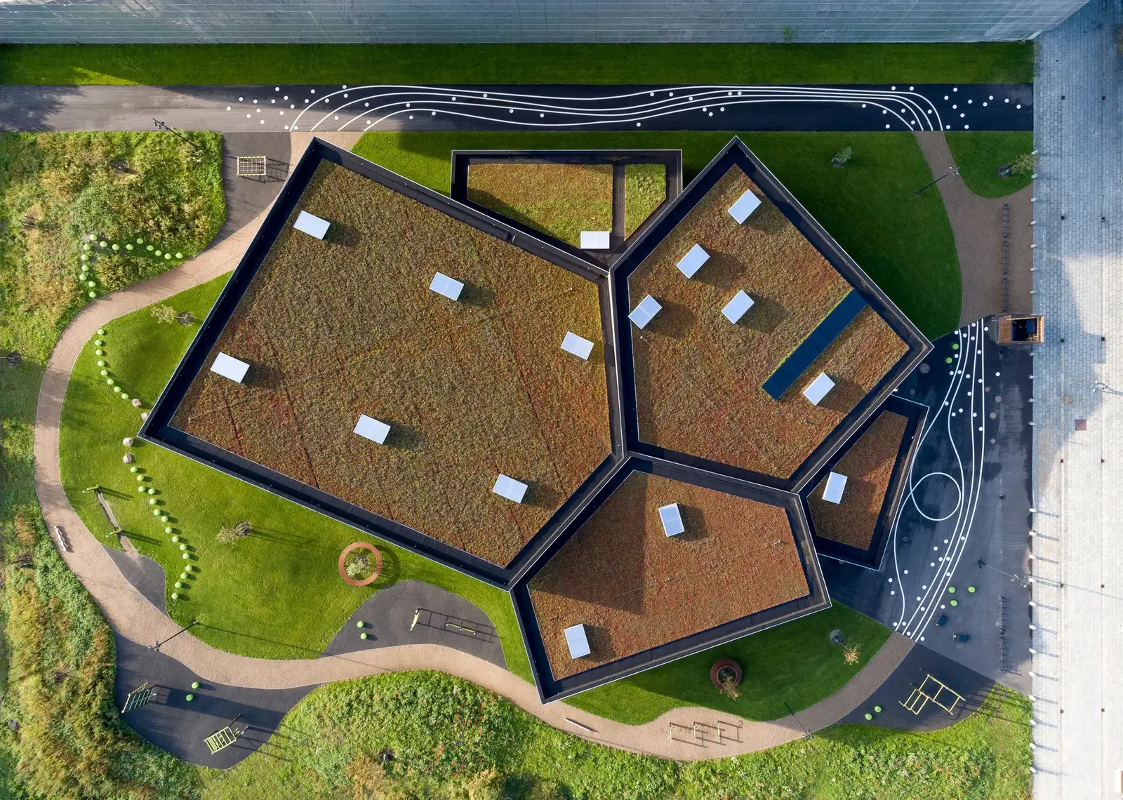 Modern Sports Complex with Multiple Playing Fields